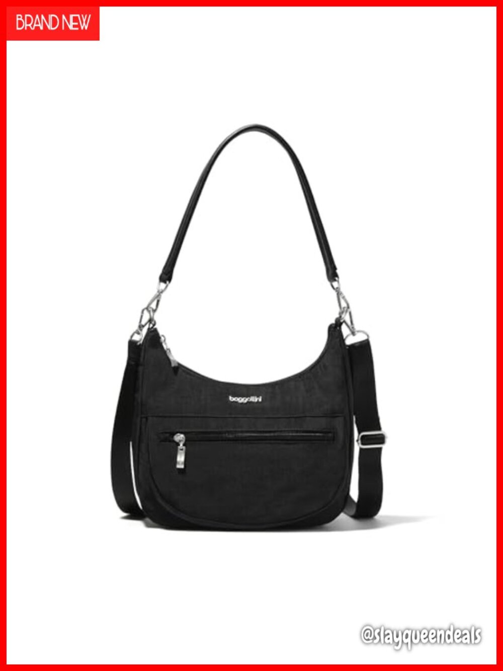 Lightweight Water-Resistant Half Moon Crossbody Bag with Replaceable Straps